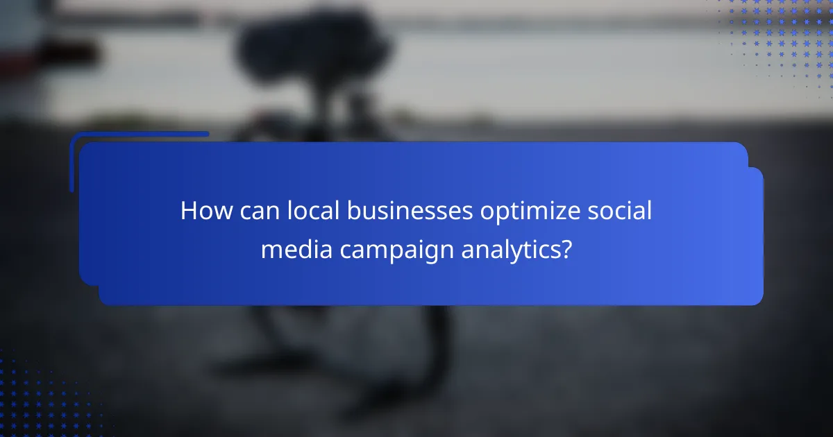 How can local businesses optimize social media campaign analytics?