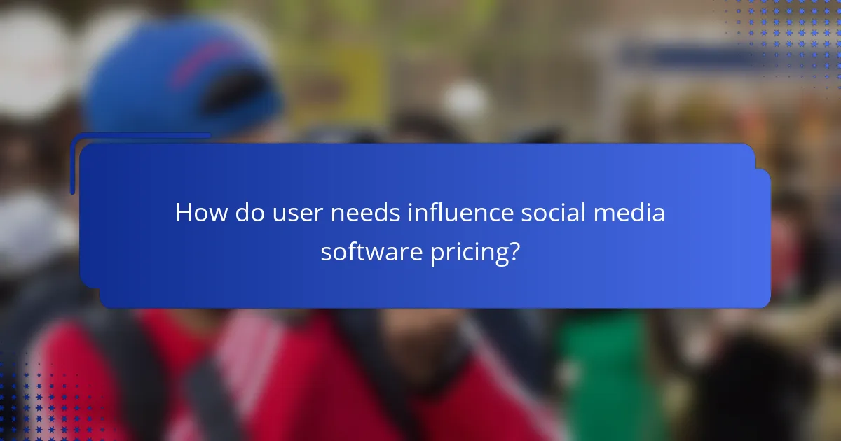 How do user needs influence social media software pricing?