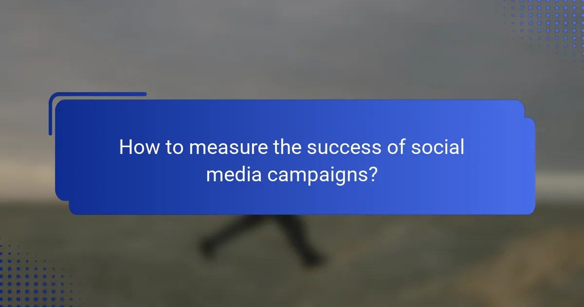 How to measure the success of social media campaigns?