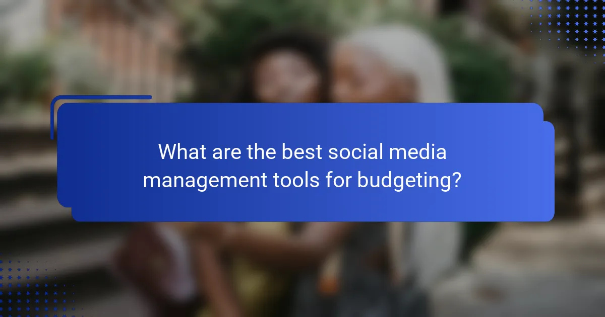 What are the best social media management tools for budgeting?