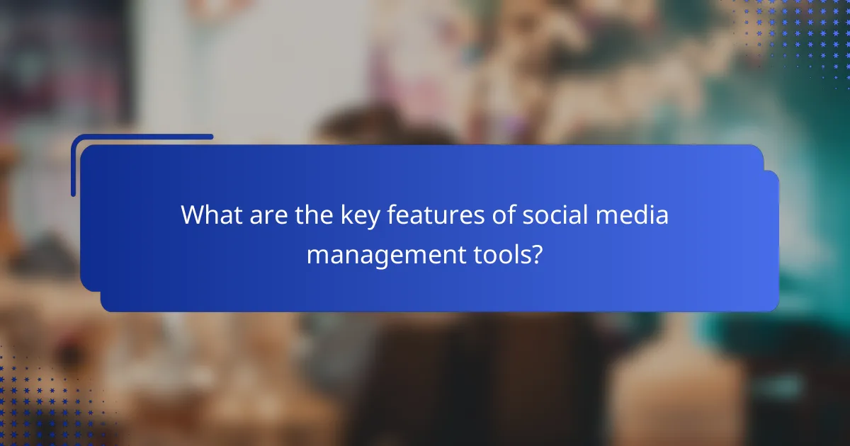 What are the key features of social media management tools?