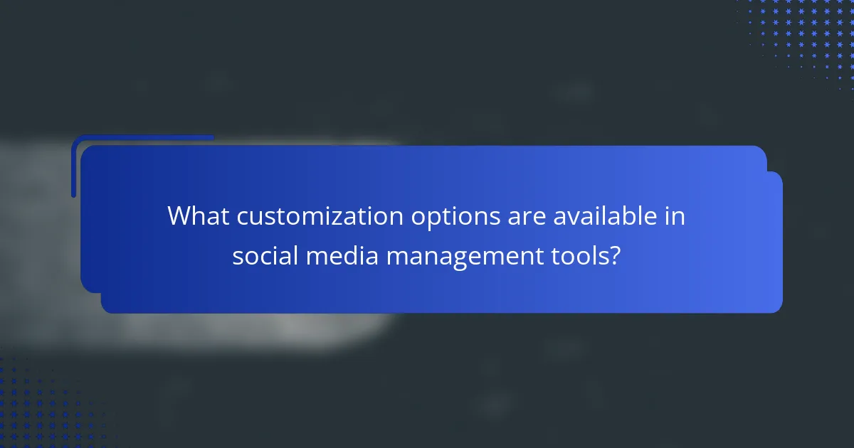 What customization options are available in social media management tools?