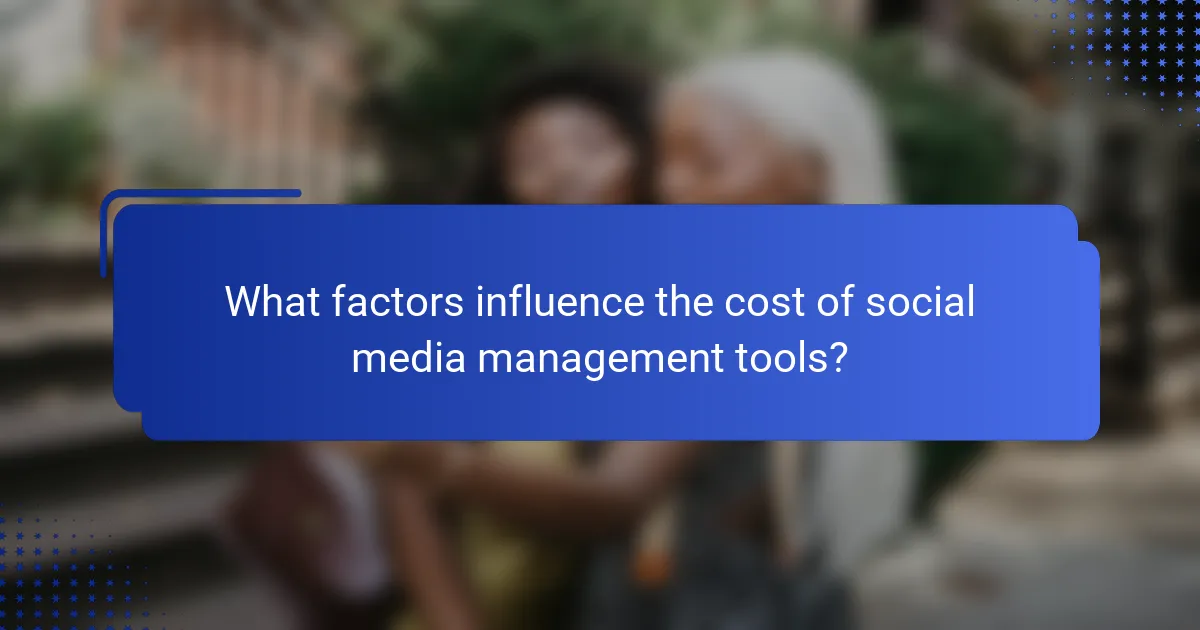 What factors influence the cost of social media management tools?