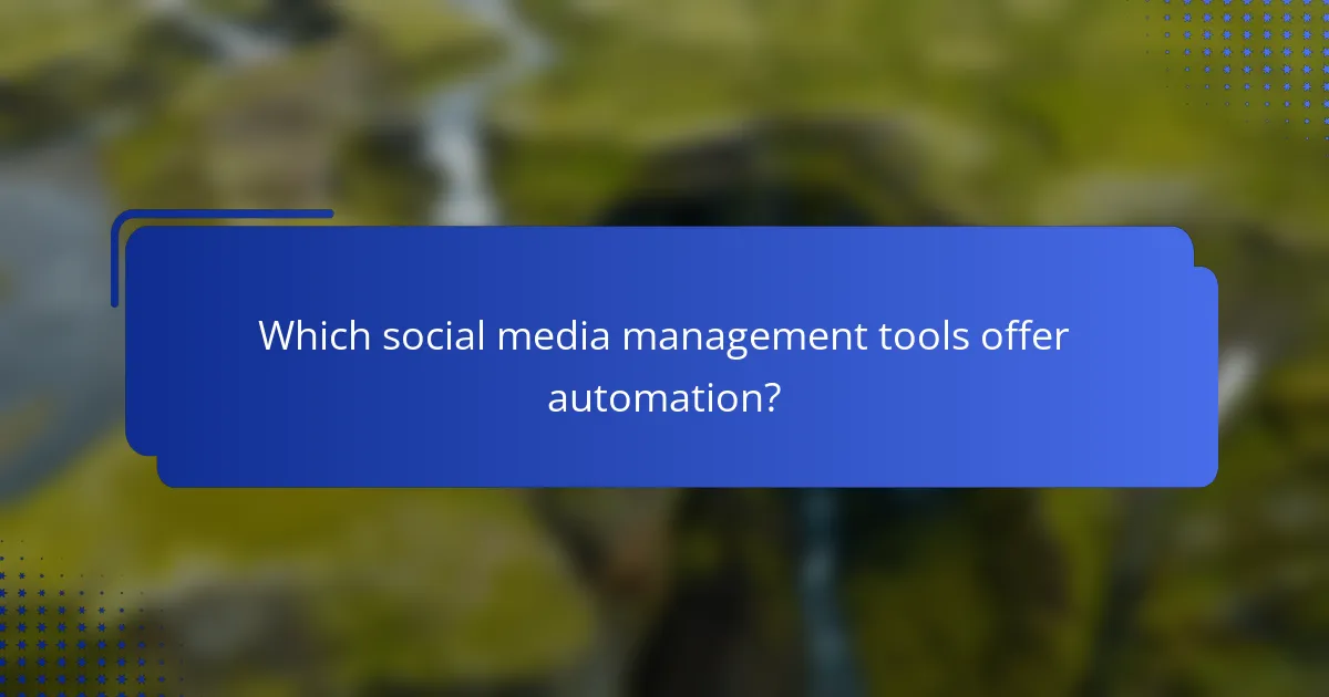 Which social media management tools offer automation?